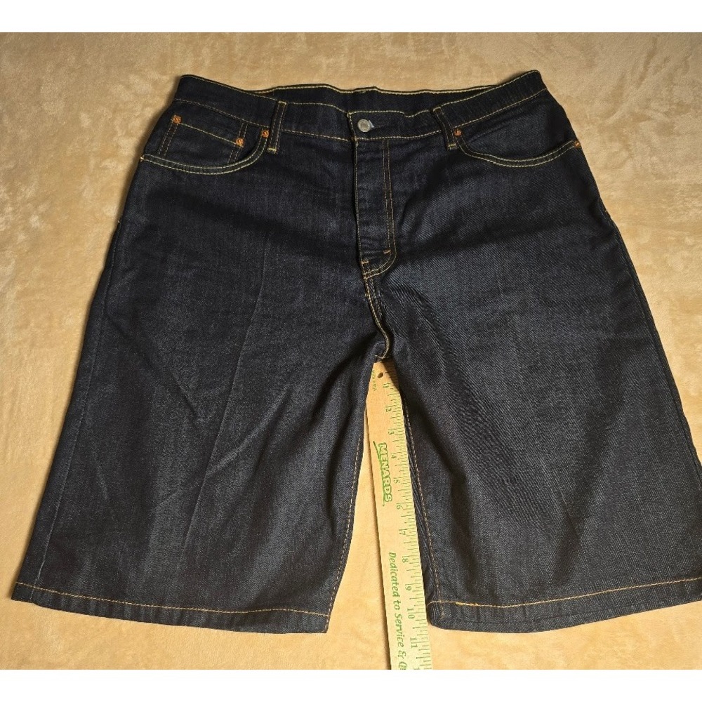 Levis 569 Loose Straight Denim Shorts Mens 36 Indigo Blue Dark 922